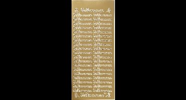 Stickers Goud - Velkommen Stickers - Zelfklevende Gouden Stickervellen - Welkomst Plakstickers - DIY Decoratie - Kaarten Maken - Scrapbooking - 10x23 cm