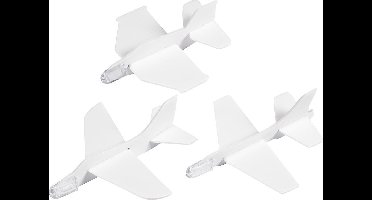 Creotime Vliegtuig Zelfbouw Wit 3 Stuks