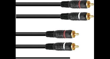 OMNITRONIC rca audio kabel - tulp kabel - 2x tulp ground 1.5m- platenspeler kabel met aarde -