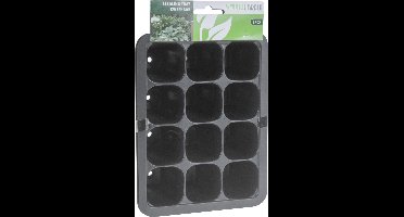 Pro Garden kweekpotten 12-vaks 18,5 x 14 x 6 cm zwart