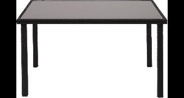 Poly rattan tafel - tuintafel - 120*75 cm - zwart
