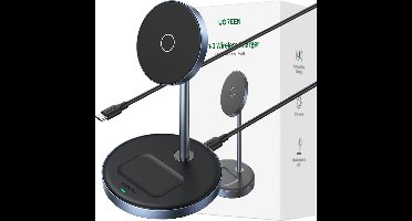 Ugreen - CD317 - MagSafe/Qi 2in1 laadstation - zwart