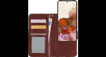 Hoesje - 2 in 1 - Geschikt voor Samsung Galaxy S20 - Met Uitneembare Hard Cover - Bookcase - Wallet Case - Met Pasjeshouder - Book Case - Uitneembaar - Pashouder - Kunstleer - Bruin