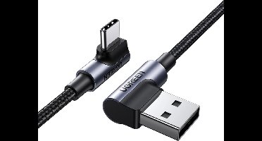 Ugreen - 90° - haakse kabel USB C - USB 2.0 480Mb/s 3A 3m zwart - (US176)
