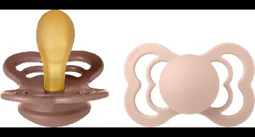 Bibs Supreme Woodchuck/Blush 0-6 mnd 2 Stuks Latex Fopspeen 170337