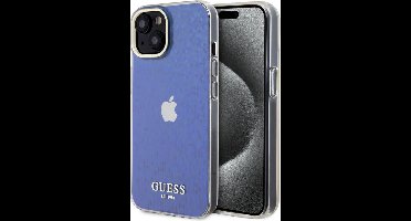 Guess iPhone 15 Hardcase - Faceted Mirror - Disco Blue