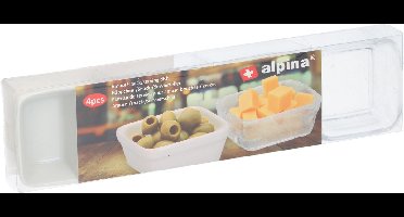 Set van 4x amuse/tapas serveerschaaltjes - Keukenbenodigdheden - Serveerschaaltjes - Snacks/hapjes serveren