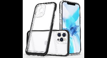 Helder - 3in1 - hoesje voor iPhone - 12 - Pro, - gelcover - met - frame, - zwart