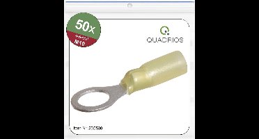 Quadrios 23C530 Ringkabelschoen Dwarsdoorsnede (max.): 6 mm² Gat diameter: 10.5 mm Deels geïsoleerd Geel 50 stuk(s)