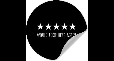 WallCircle® - Behangcirkel 30x30 cm - Muurstickers Quotes - Would poop here again - Humor - Zwart - Spreuk - Muurcirkel woonkamer - Wandcirkel slaapkamer - Kamer decoratie zelfklevend - Muurdecoratie accessoires