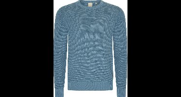 Mario Russo Waffle Pullover - Trui Heren - Sweater Heren - Blauw - M