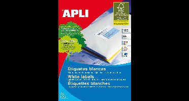 Apli Gekleurde etiketten formaat 70 x 37 mm (b x h) geel 2.400 stuks 24 per blad