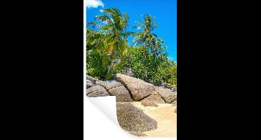 Muurstickers - Sticker Folie - Strand - Tropisch - Zee - Planten - 20x30 cm - Plakfolie - Muurstickers Kinderkamer - Zelfklevend Behang - Zelfklevend behangpapier - Stickerfolie