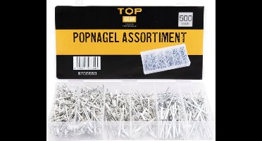 Topgear Blindklinknagels - 500-delige set - Gehard staal en aluminium - Inclusief assortimentsbox