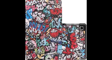 Hoes - Geschikt voor Samsung Galaxy Tab S6 Lite - Dun & Stevig - Trifold Bookcase - Hard Cover - Hardcover Book Case - Tablet Hoesje - Graffity