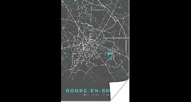 Poster Bourg-en-Bresse - Plattegrond - Stadskaart - Kaart - Frankrijk - 20x30 cm