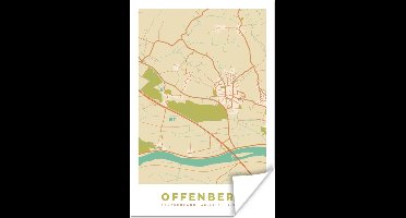 Poster Vintage - Stadskaart - Offenberg - Kaart - Plattegrond - 20x30 cm