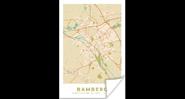 Poster Bamberg - Plattegrond - Kaart - Stadskaart - Vintage - 20x30 cm