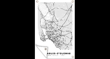 Tuindecoratie Kaart – Stadskaart – Les Sables-d'Olonne - Plattegrond – Frankrijk - 40x60 cm - Tuinposter - Tuindoek