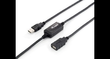 Equip Usb 2.0 Cable Extension A/A M/F 10M Black Active