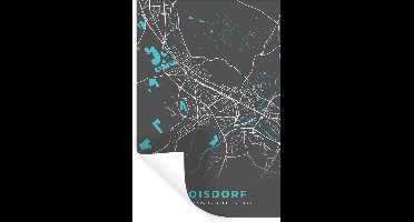 Muurstickers - Sticker Folie - Duitsland – Blauw – Troisdorf – Stadskaart – Kaart – Plattegrond - 20x30 cm - Plakfolie - Muurstickers Kinderkamer - Zelfklevend Behang - Zelfklevend behangpapier - Stickerfolie