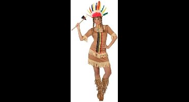 Indiaan verkleed kostuum - Indianen verkleed jurkje voor dames - carnavalskleding - voordelig geprijsd 34-36