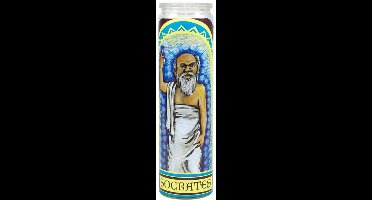 Socrates Secular Saint Candle - 8.5 Inch Glass Prayer Votive - 0814229004257