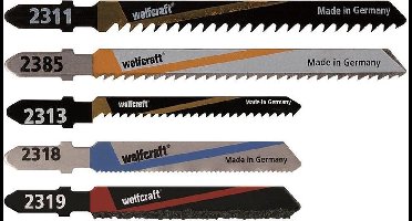 wolfcraft - Projectset decoupeerzaagbladen voor interieurbouw 5-delig, T-schacht - 2688000