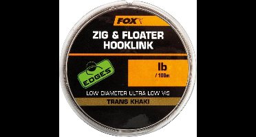 Fox Edges Zig and Floater Hooklink - Trans Khaki - 0.26mm - 10lb - Khaki