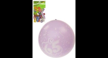 Ballonnen 8 stuks met cijfer 65 full printed