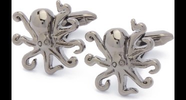 Manchetknopen - Octopus Inktvis Tentakels Vis Donker Metaal