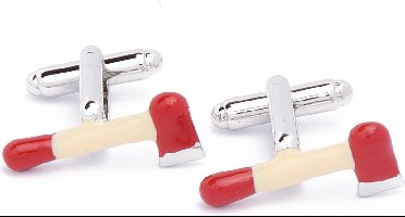 Manchetknopen - Bijl Hakbijl Rood en Bruin