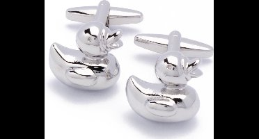 Manchetknopen - Rubber Eendjes Badeend Eend Zilver