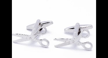 Manchetknopen - Schaar Kapper Knippen Zilverkleurig