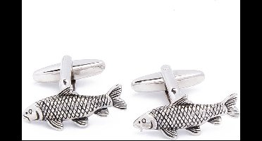 Manchetknopen - Karper Graskarper Vissen Zilverkleurig