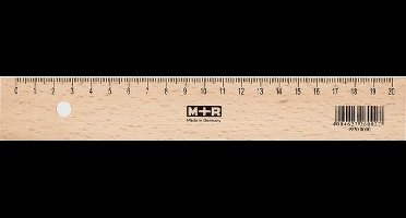 Mobius & Ruppert liniaal - 20cm - hout met metaalinleg - MR-19200000