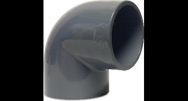 Mega Knie 90° PVC-U 63 mm lijmmof 16bar grijs KIWA