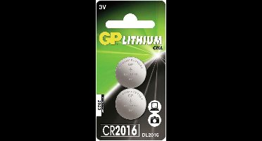 GP Lithium Knoopcel Batterij CR2016 3 V 2-Blister