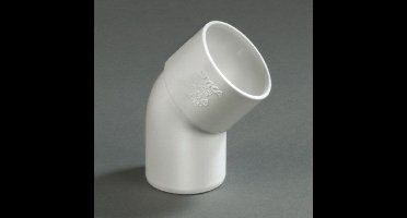 Dyka PVC lijm bocht wit 45° 32mm mof/spie wit