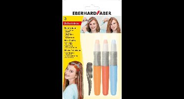 Eberhard Faber haarkrijt - set 3 stuks - oranje, rood, blauw - EF-579201