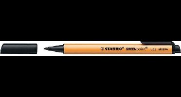 Fineliner stabilo greenpoint 6088/46 0.8mm zwart | 10 stuks