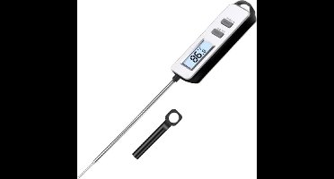 Digitale vleesthermometer, braadthermometer, koken, keukenthermometer, grillthermometer met lange sonde, voor braden, koken, grillen, BBQ, bakken, babyvoeding (inclusief batterij)