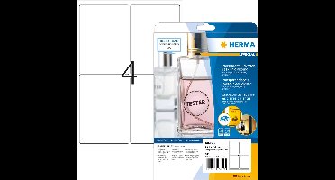 HERMA printeretiketten Labels transparent crystal-clear A4 99.1x139 mm transparent clear film glossy 100 pcs.