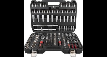 Doppendoos 171-delig 1/4+ 3/8 + 1/2 in koffer