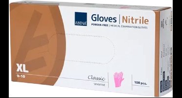 Abena Nitril Handschoen Classic Roze Maat: XL Abena