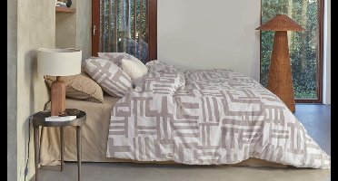 vtwonen Mixed Stripes dekbedovertrek - Tweepersoons - 200x200/220 - Naturel