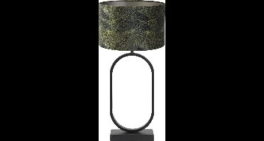 Light & Living Tafellamp Jamiri/Amazone - Zwart/Groen - Ø30x67cm - Tafellamp met kap
