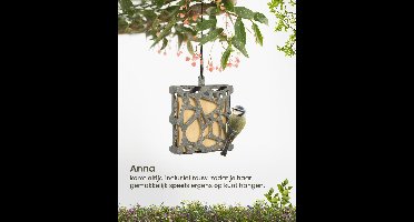 Singing Friend Anna Window Feeder 100% Recycled - Voersilo - 13x4x14 cm Grijs