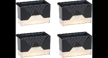 Grundig Solar Tuinverlichting 4 Stuks - Solar Lamp voor Terras en Schutting Verlichting - Warm Wit Sfeerlicht - Tuin Verlichting Incl. Montagemateriaal - 6-8 Uur Batterijduur - Zwart