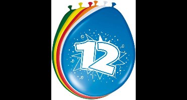 12 jaar verjaardag ballonnen - 16x stuks - versiering - mix kleuren